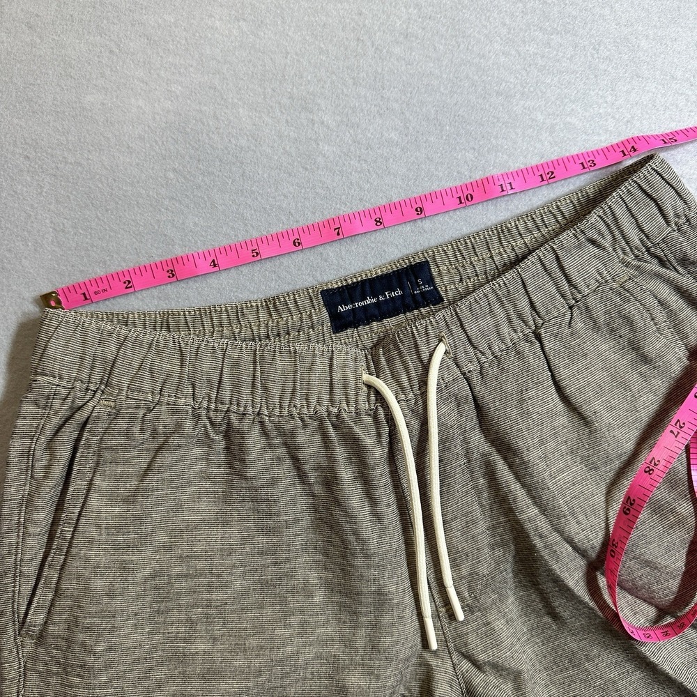 Abercrombie & Fitch Women's Small Linen Blend Shorts Drawstring Pockets Casual - Picture 2 of 8